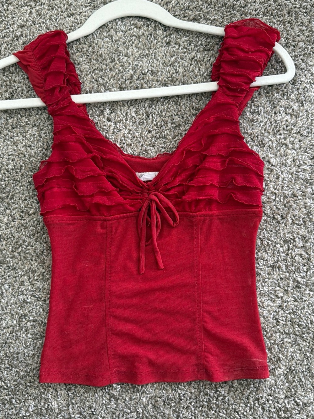 Urban Outfitters Red Ruffle Tie-Front Tank